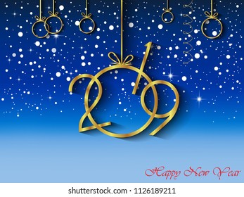 2019 Happy New Year background for your invitations, festive posters, greetings cards.