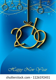 2019 Happy New Year background for your invitations, festive posters, greetings cards.