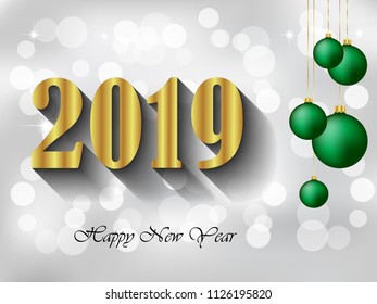 2019 Happy New Year background for your invitations, festive posters, greetings cards.