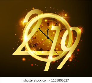 2019 Happy New Year Background for your and Greetings Card or Christmas themed invitations