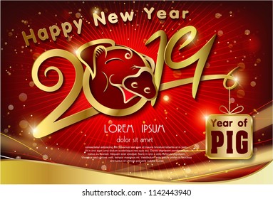 2019 Happy New Year Background for your Seasonal Flyers and Greetings Card or Christmas themed invitations