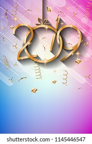 2019 Feliz Año Nuevo fondo para tu tarjeta de volantes y saludos de temporada o invitaciones temáticas de Navidad