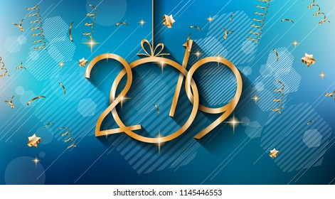 2019 Happy New Year Background for your Seasonal Flyers and Greetings Card or Christmas themed invitations