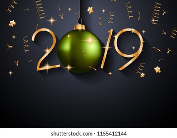 2019 Happy New Year Background for your Seasonal Flyers and Greetings Card or Christmas themed invitations
