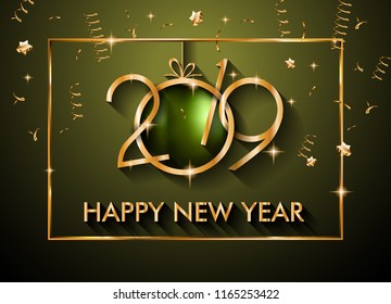 2019 Happy New Year Background for your Seasonal Flyers and Greetings Card or Christmas themed invitations