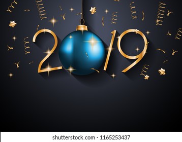 2019 Happy New Year Background for your Seasonal Flyers and Greetings Card or Christmas themed invitations