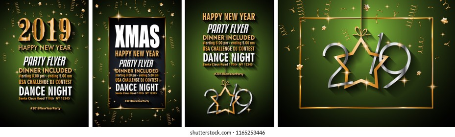 2019 Feliz Año Nuevo fondo para tu tarjeta de volantes y saludos de temporada o invitaciones temáticas de Navidad