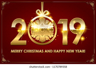 2019 Happy New Year Background for your Seasonal Flyers and Greetings Card or Christmas themed invitations