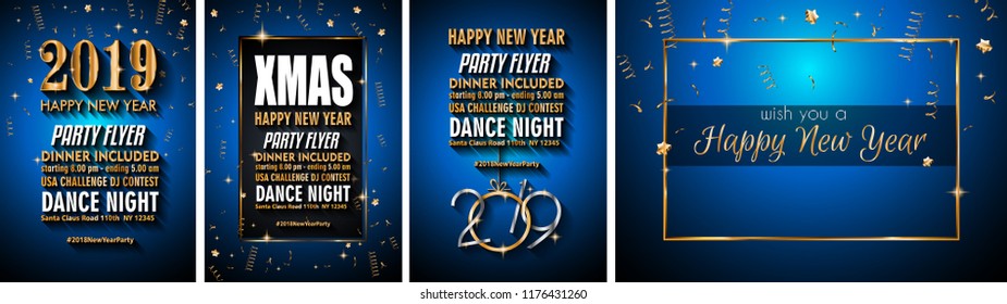 2019 Happy New Year Background for your Seasonal Flyers and Greetings Card or Christmas themed invitations