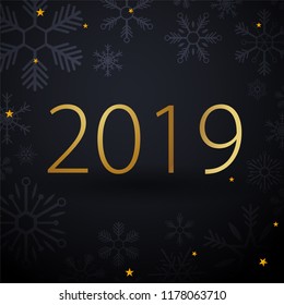 2019 Happy New Year Background with snowflakes for your Seasonal Flyers and Greetings Card or Christmas themed invitations