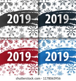 2019 Happy New Year Background with snowflakes for your Seasonal Flyers and Greetings Card or Christmas themed invitations