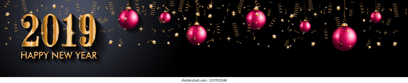 2019 Happy New Year Background for your Seasonal Flyers and Greetings Card or Christmas themed invitations
