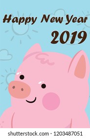 2019 Happy New Year Background card. 