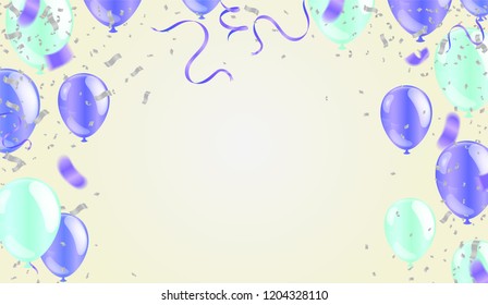 2019 Happy New Year Background Stars colorful Happy Birthday background with set of colorful balloons