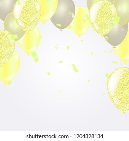 2019 Happy New Year Background Stars colorful Happy Birthday background with set of colorful balloons