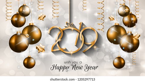 2019 Happy New Year Background for your Seasonal Flyers and Greetings Card or Christmas themed invitations