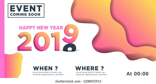 2019 Happy New Year Background for your Seasonal Flyers and Greetings Card or Christmas themed invitations