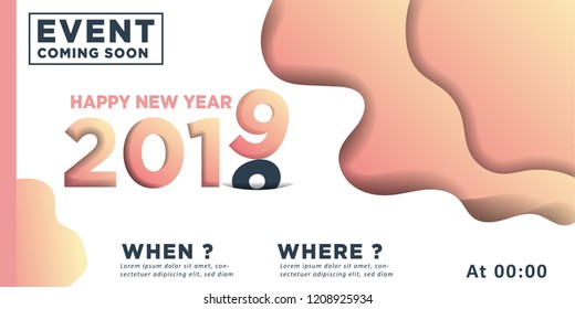 2019 Happy New Year Background for your Seasonal Flyers and Greetings Card or Christmas themed invitations