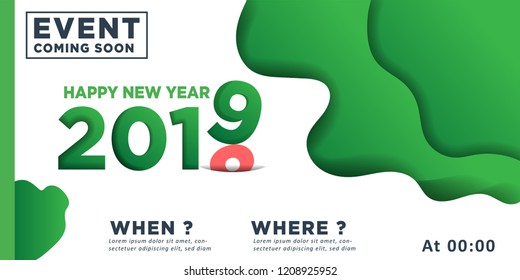 2019 Happy New Year Background for your Seasonal Flyers and Greetings Card or Christmas themed invitations