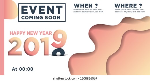 2019 Happy New Year Background for your Seasonal Flyers and Greetings Card or Christmas themed invitations