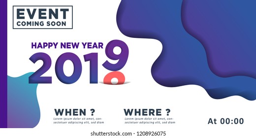 2019 Happy New Year Background for your Seasonal Flyers and Greetings Card or Christmas themed invitations