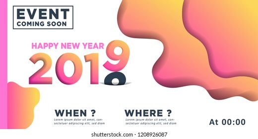 2019 Happy New Year Background for your Seasonal Flyers and Greetings Card or Christmas themed invitations