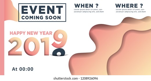 2019 Happy New Year Background for your Seasonal Flyers and Greetings Card or Christmas themed invitations