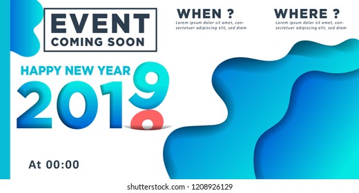 2019 Happy New Year Background for your Seasonal Flyers and Greetings Card or Christmas themed invitations