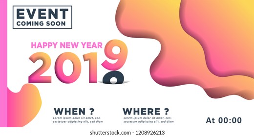 2019 Happy New Year Background for your Seasonal Flyers and Greetings Card or Christmas themed invitations