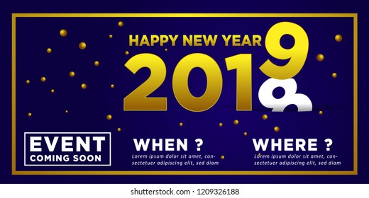 2019 Happy New Year Background for your Seasonal Flyers and Greetings Card or Christmas themed invitations