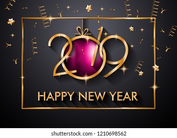 2019 Happy New Year Background for your Seasonal Flyers and Greetings Card or Christmas themed invitations