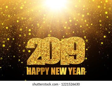 2019 Happy New Year Background. Abstract Vector Illustration
