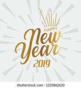 2019 Happy New Year Background Vector. Holiday Of 2019 Year. 
