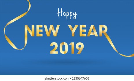 2019 Happy New Year Background for Seasonal Flyers and Greetings Card or invitations background with fireworks. simple modern and stylized vector