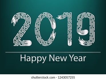 2019 Happy New Year Background for calendar cover and greetings card. illustartion vector