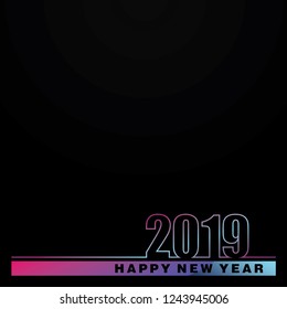 2019 Happy New Year Background creative greeting card design, can be used for flyers, invitation, posters, brochure, banners, calendar.