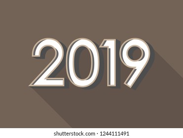2019 Happy New Year Background for calendar cover and greetings card. illustartion vector