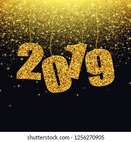 2019 Happy New Year Background. Abstract Vector Illustration