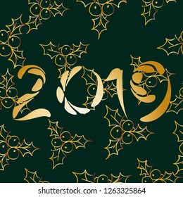 2019 Happy New Year background lettering. New Year 2019.