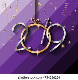 2019 Happy New Year Background for your Seasonal Flyers and Greetings Card or Christmas themed invitations