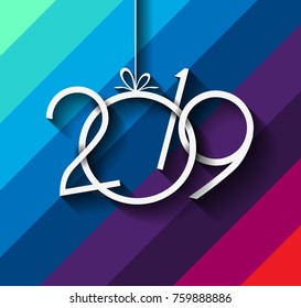 2019 Happy New Year Background for your Seasonal Flyers and Greetings Card or Christmas themed invitations