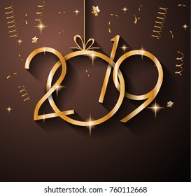 2019 Happy New Year Background for your Seasonal Flyers and Greetings Card or Christmas themed invitations