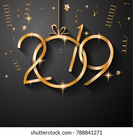 2019 Feliz Año Nuevo fondo para tu tarjeta de volantes y saludos de temporada o invitaciones temáticas de Navidad