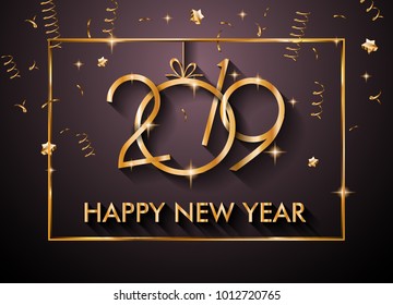 2019  Happy New Year Backgrounds for your Seasonal Flyers and Greetings Card or Christmas themed invitations