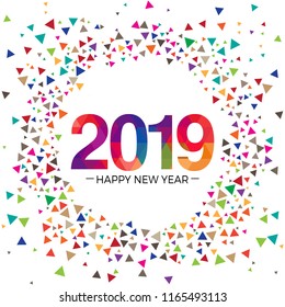 2019 Happy new year celebration text graphics