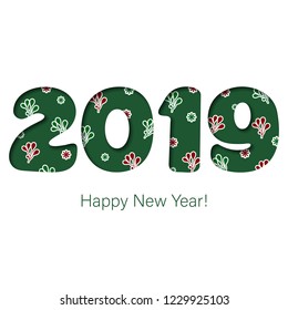2019 Happy New Year or Christmas colored background creative design for greetings card, flyers, invitation, posters, brochure, banners, calendar