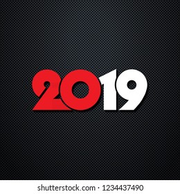 2019 Happy New Year or Christmas background creative design for your greetings card, flyers, invitation, posters, brochure, banners, calendar