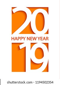 2019 Happy New Year creative card design for greetings, flyers, invitation, posters, brochure, banners and calendar, web and other design. Vector illustration.