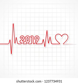 2019 Happy New Year with creative design for your greetings card, flyers, invitation, posters, brochure, banners, calendar