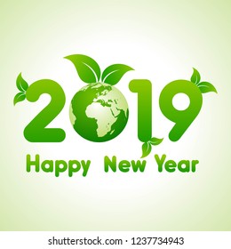 2019 Happy New Year with creative design for your greetings card, flyers, invitation, posters, brochure, banners, calendar
